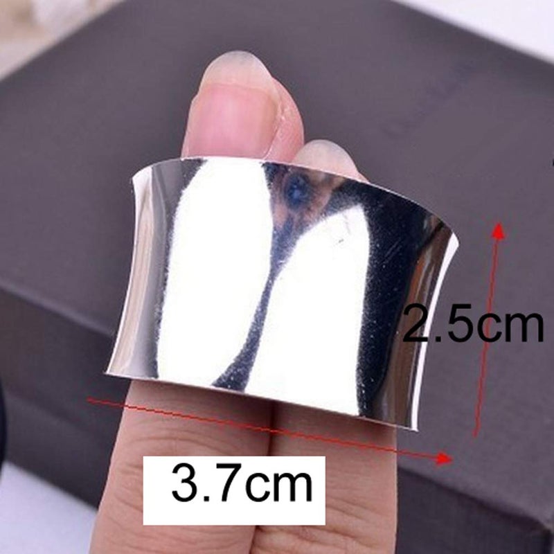 lasenersm 2 Pieces Metal Cuff Ponytail Holder Hair Cuff Elastic Hair Band Rope Hair Ties for Women Girls, Golden and Silver - Image 3